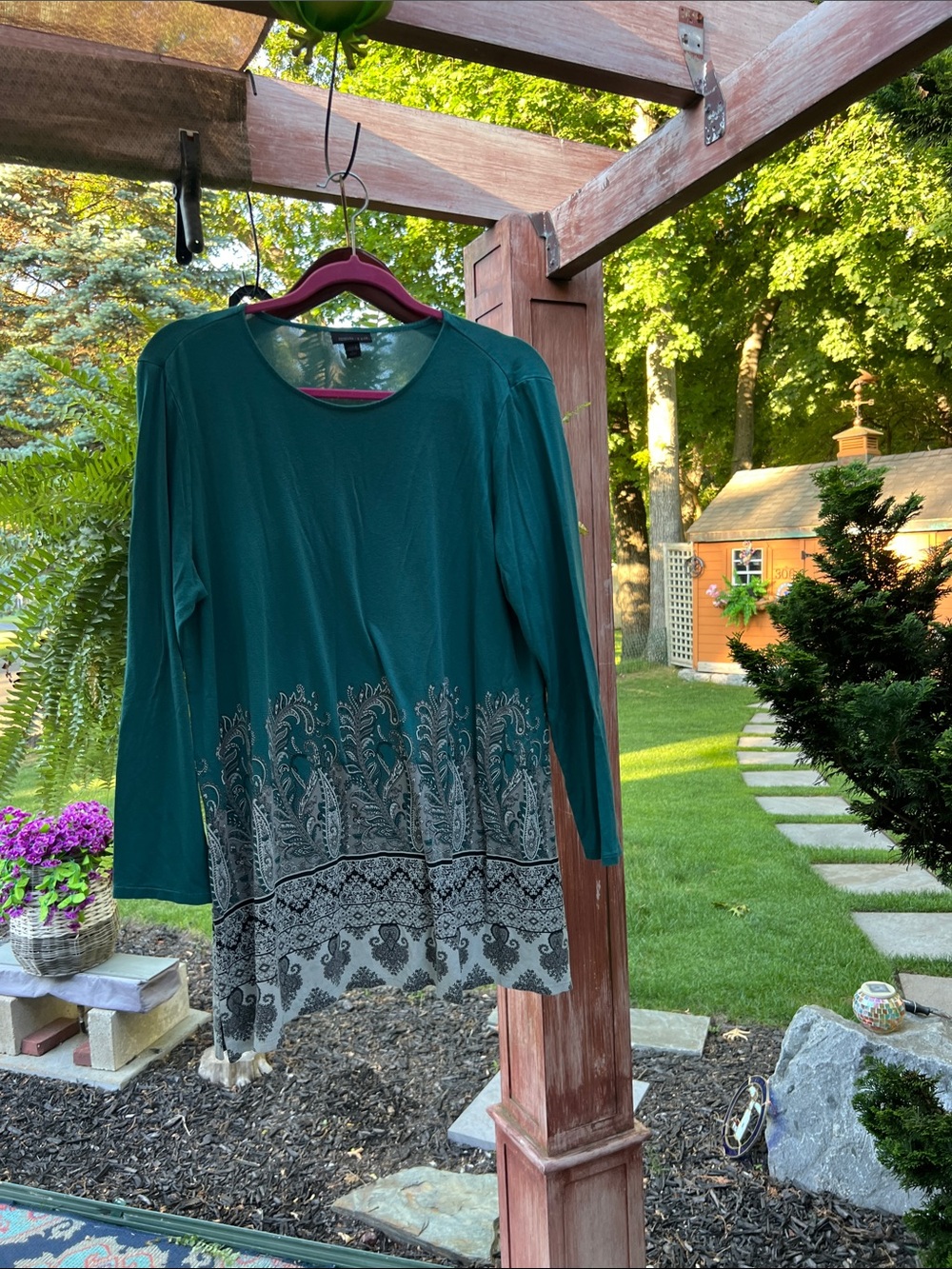 J. Jill Teal Green Scoop Neck Top